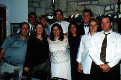 Dan, Elizabeth, the bride, Maria, Hannah, Grant in the front row with Tony (errr...Stan), Sarah, the groom and Rick in the back